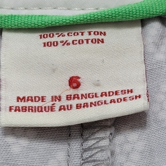 𝅺GRAY Mid Rise Shorts White Diamond Pattern Cotton Merona SZ 6 - Picture 7 of 7